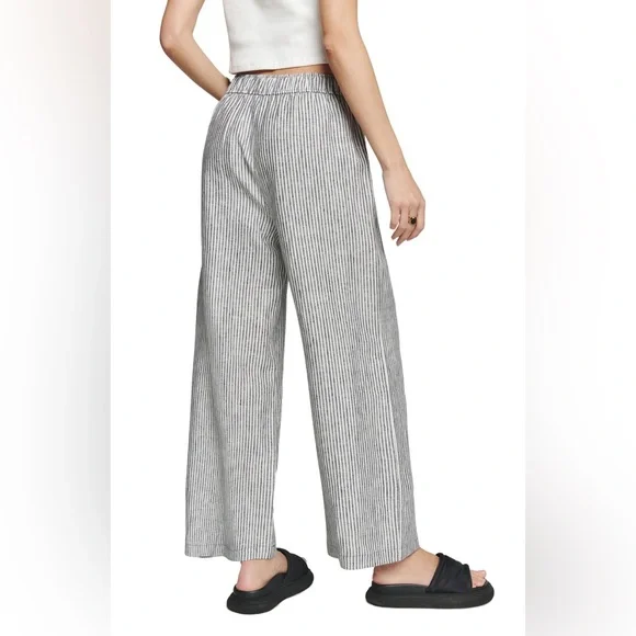 NEW Reformation Ava Stripe Wide Leg Linen Pants - Picture 3 of 9